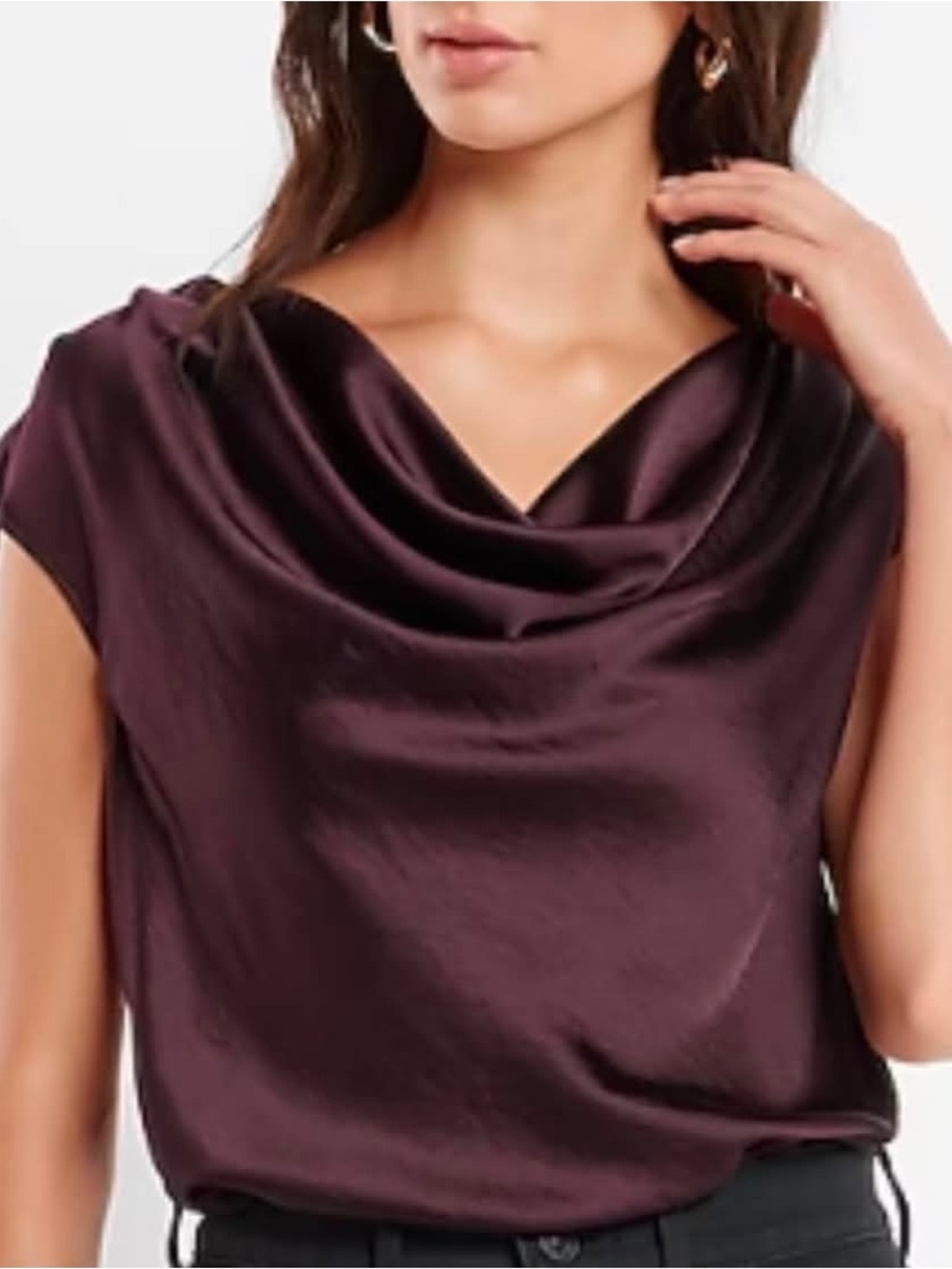 Express Satin Cowl Neck Gramercy Bodysuit